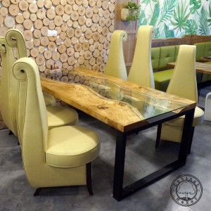 Столы из слэбов в стиле «река» с полимерной заливкой -   Мебель из слэбов в г.Екатеринбурге Cabinet maker